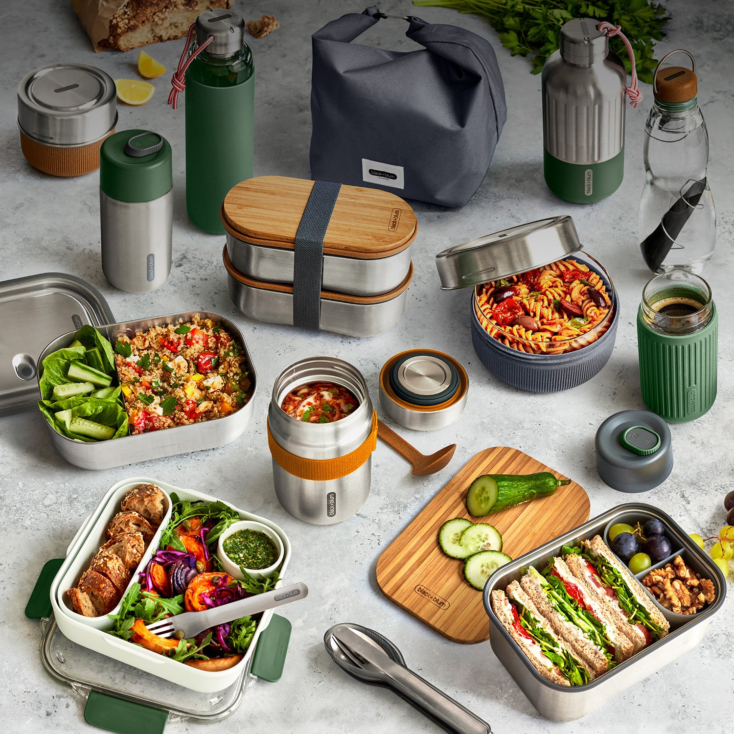 A range of lunch boxes