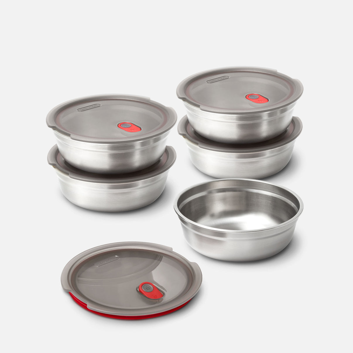 Vacuum Seal Stainless Steel Mixing and Storage Bowls