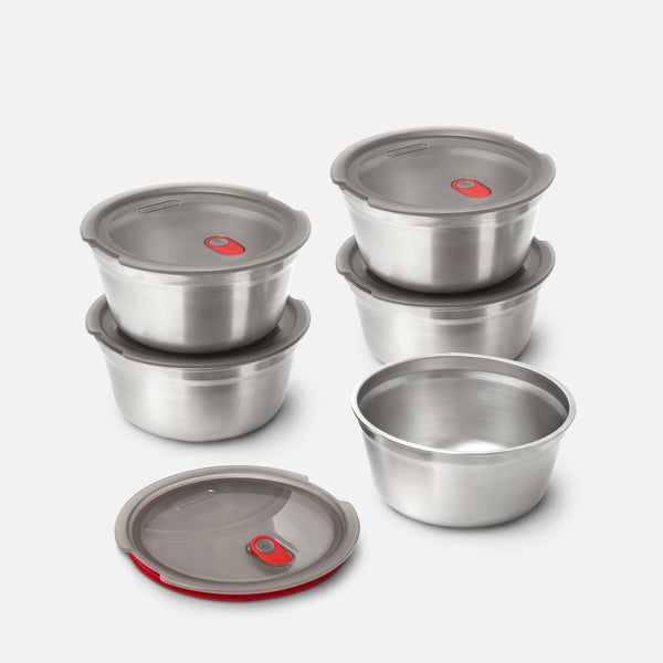 Black+Blum, Stainless Steel Meal Prep Food Bowl Set Of 5