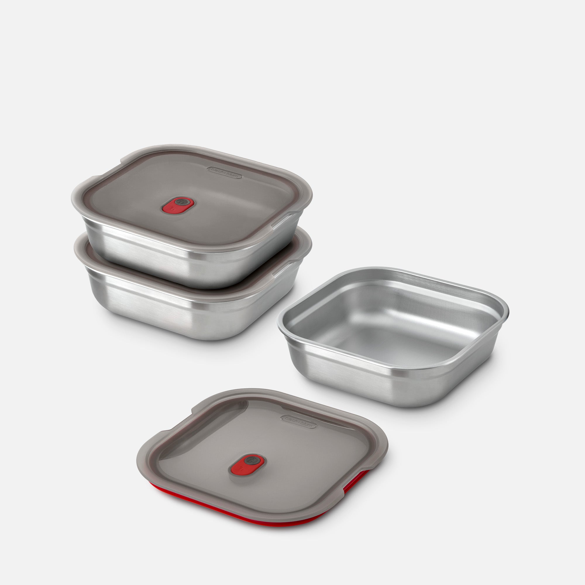 Black+Blum | Stainless Steel Meal Prep Square Food Box Set Of 3 ...