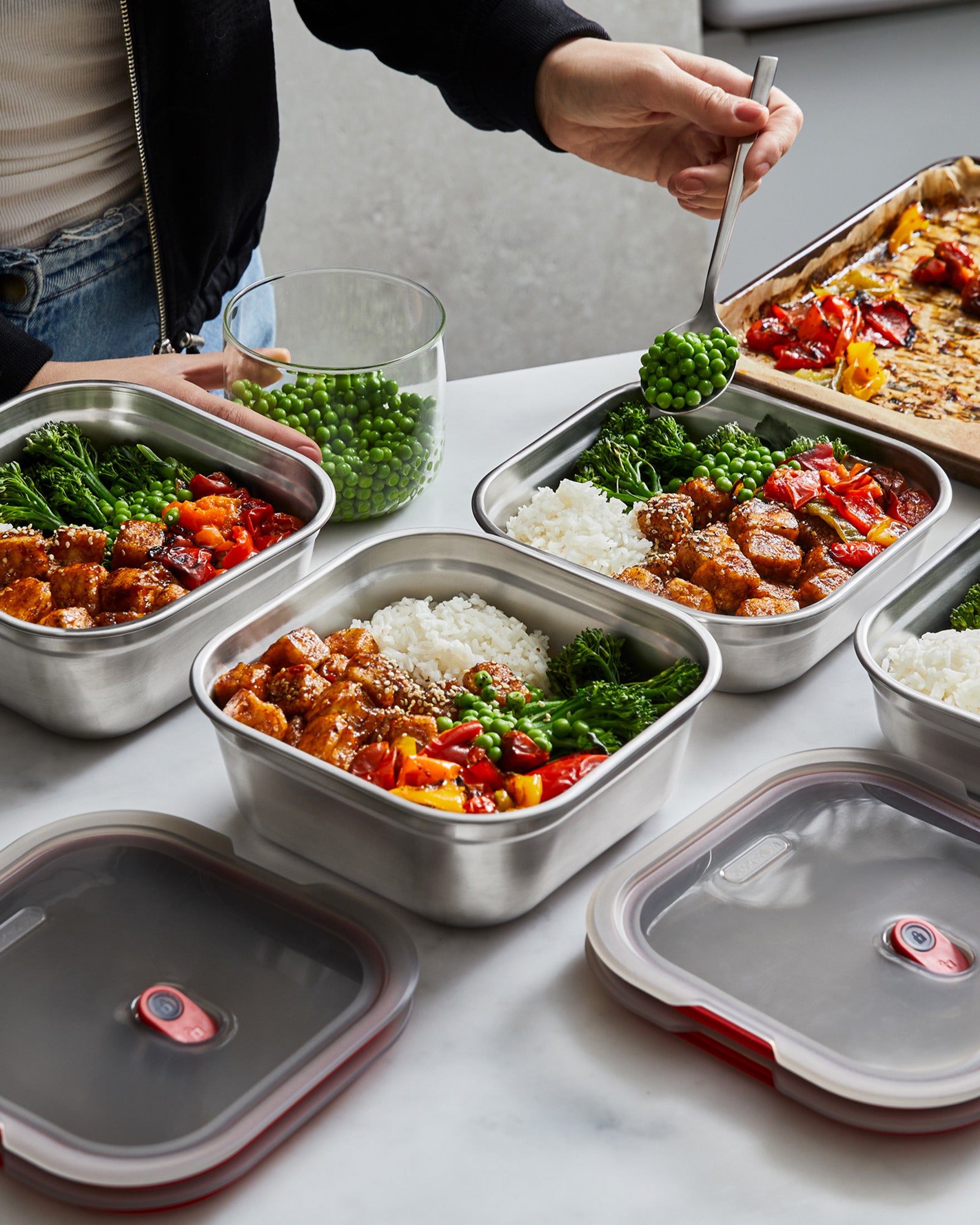 Black+Blum | Stainless Steel Meal Prep Square Food Box Set Of 3 ...