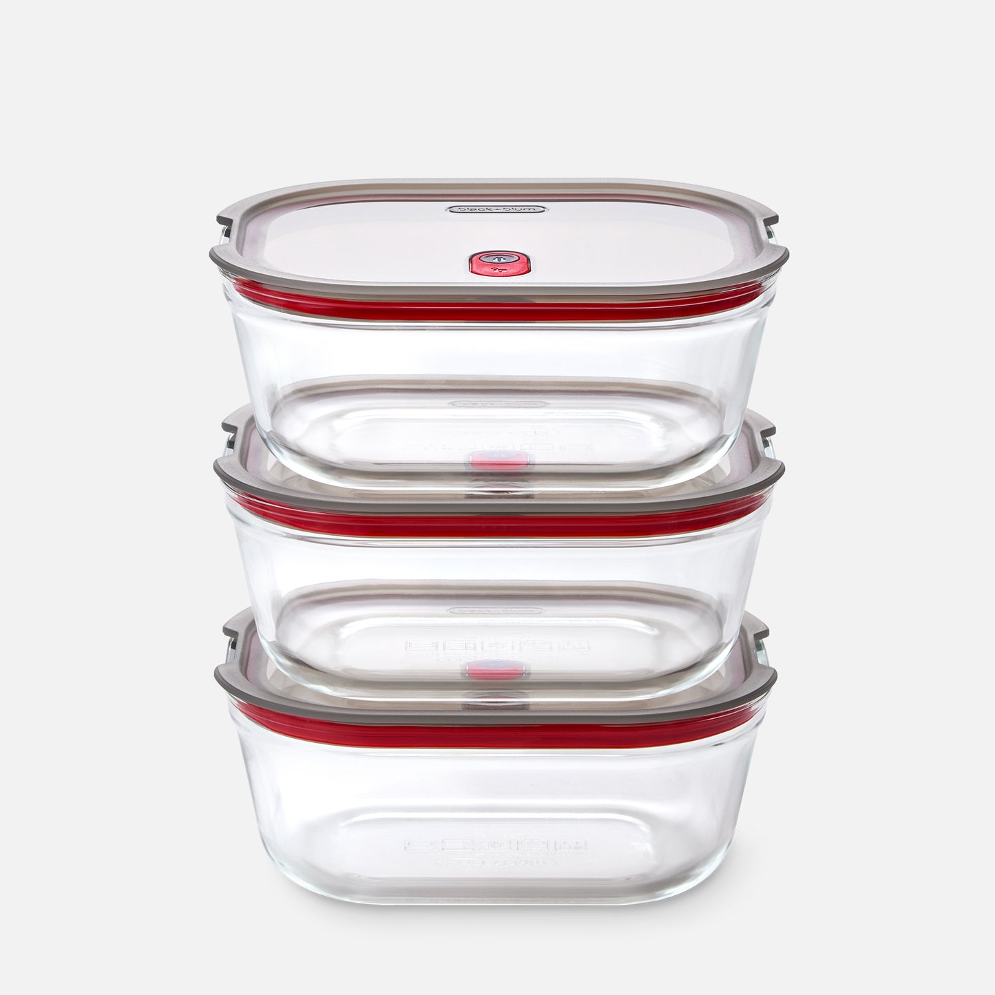 STACK + NEST GLASS FOOD CONTAINERS X3
