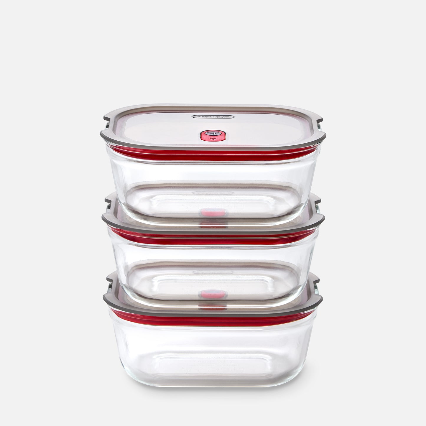 STACK + NEST GLASS FOOD CONTAINERS X3
