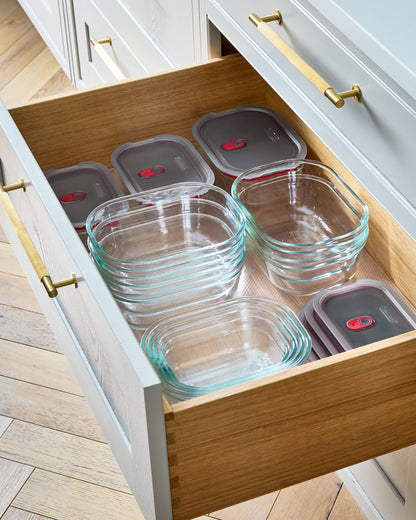 STACK + NEST GLASS FOOD CONTAINERS X3
