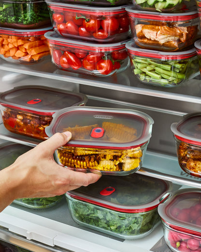 STACK + NEST GLASS FOOD CONTAINERS X3