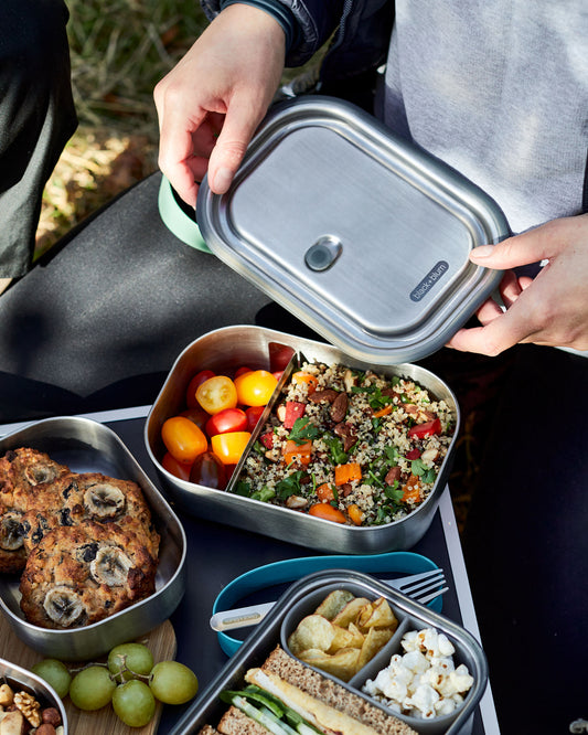 Stainless Steel Lunch Box with Reusable Cutlery Set